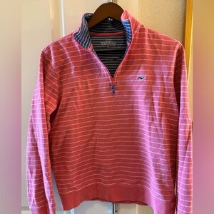 Rare Vineyard Vines Striped 1/4 Zip Sweater